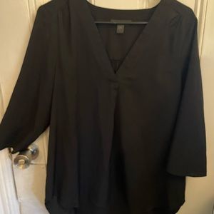 Womens 3/4 sleeve black dress shirt